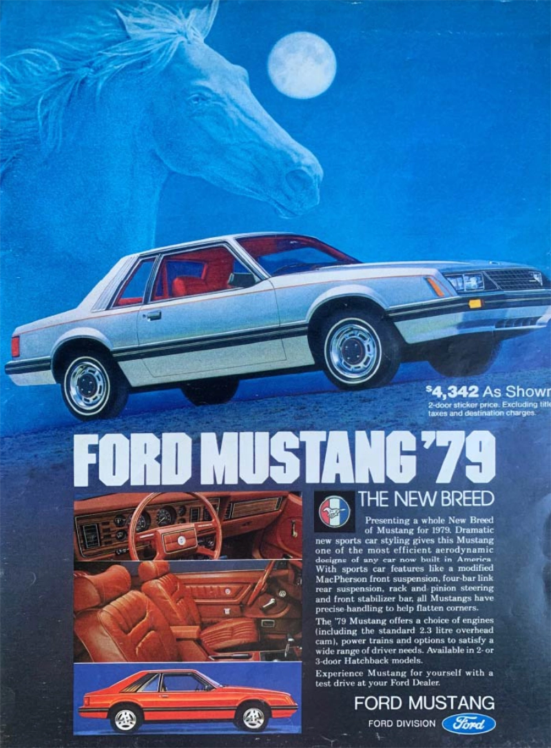 Ford Mustang vintage auto ad; New breed Ford Mustang vintage auto ad; New breed